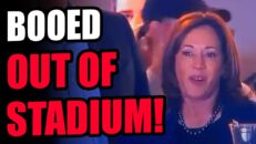 Entire stadium BOOS Kamala Harris!! These people can't show their faces ANYWHERE.