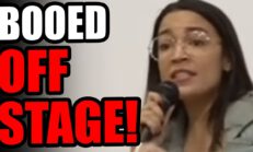 Crowd BOOS AOC off stage during event!! She can't show her face ANYWHERE.